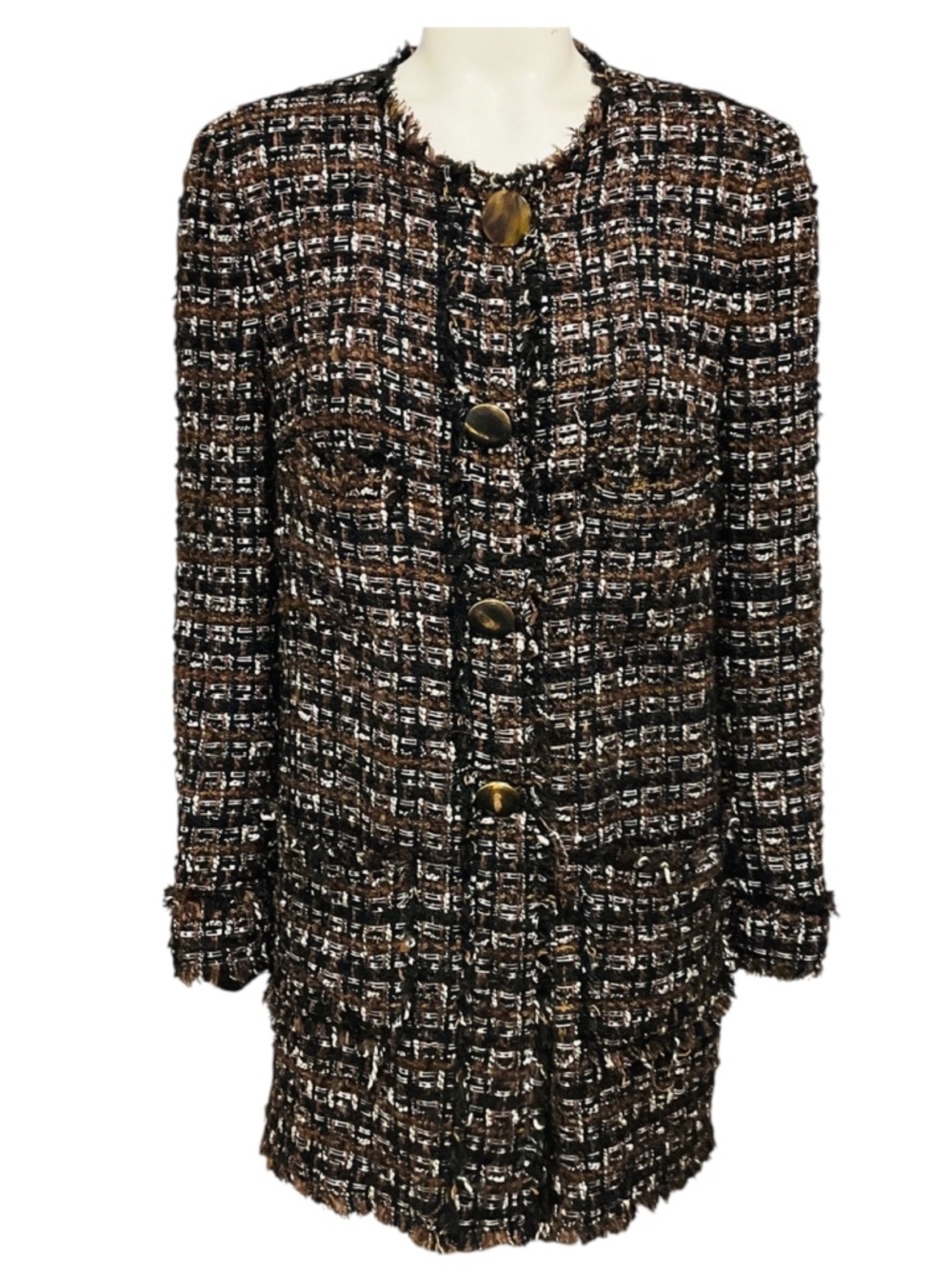 DOLCE & GABBANA BROWN / BLACK TWEED JACKET